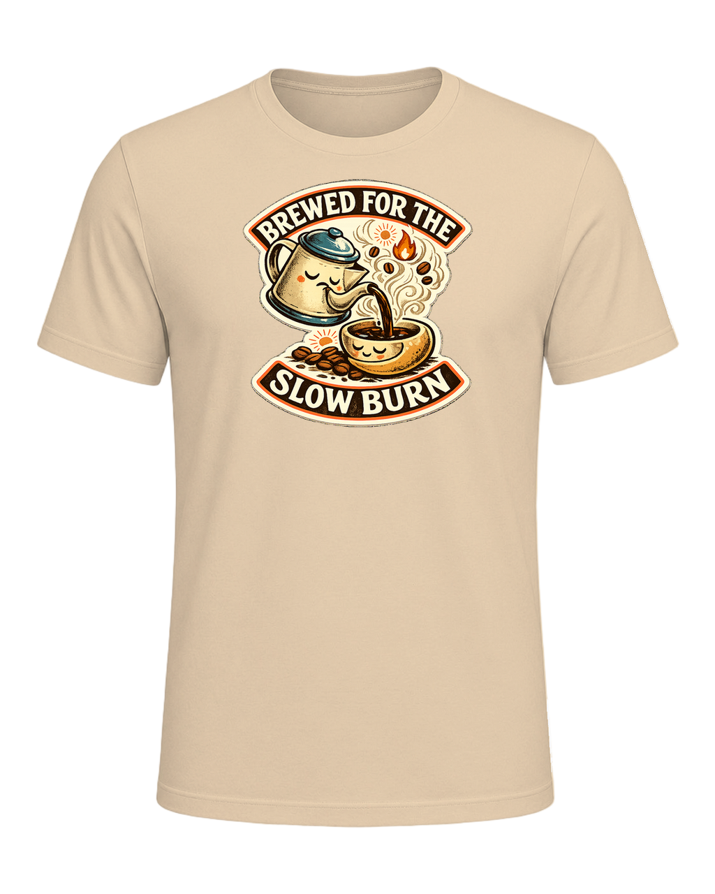 Brewed For The Slow Burn Tee — Soft Cream