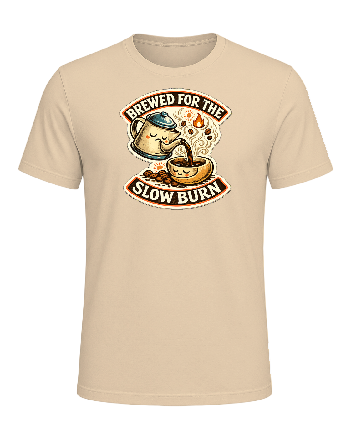 Brewed For The Slow Burn Tee — Soft Cream