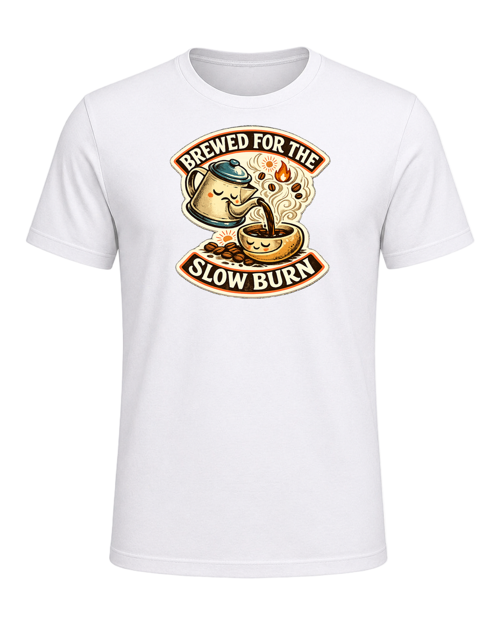 Brewed For The Slow Burn Tee — White