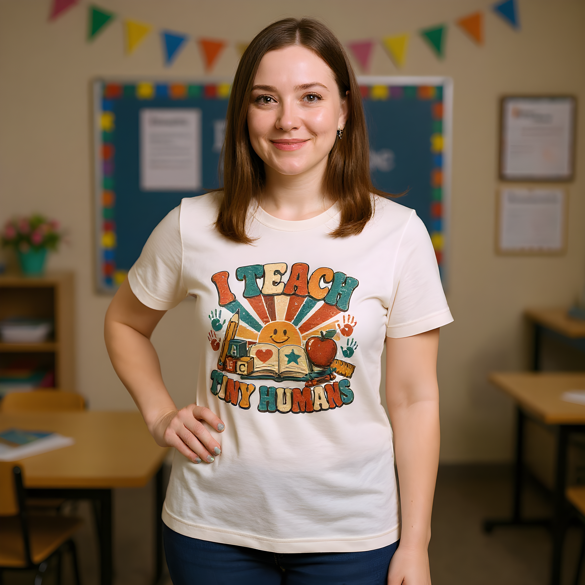 Kindergarten Teacher T-Shirt — I Teach Tiny Humans — t-shirt design