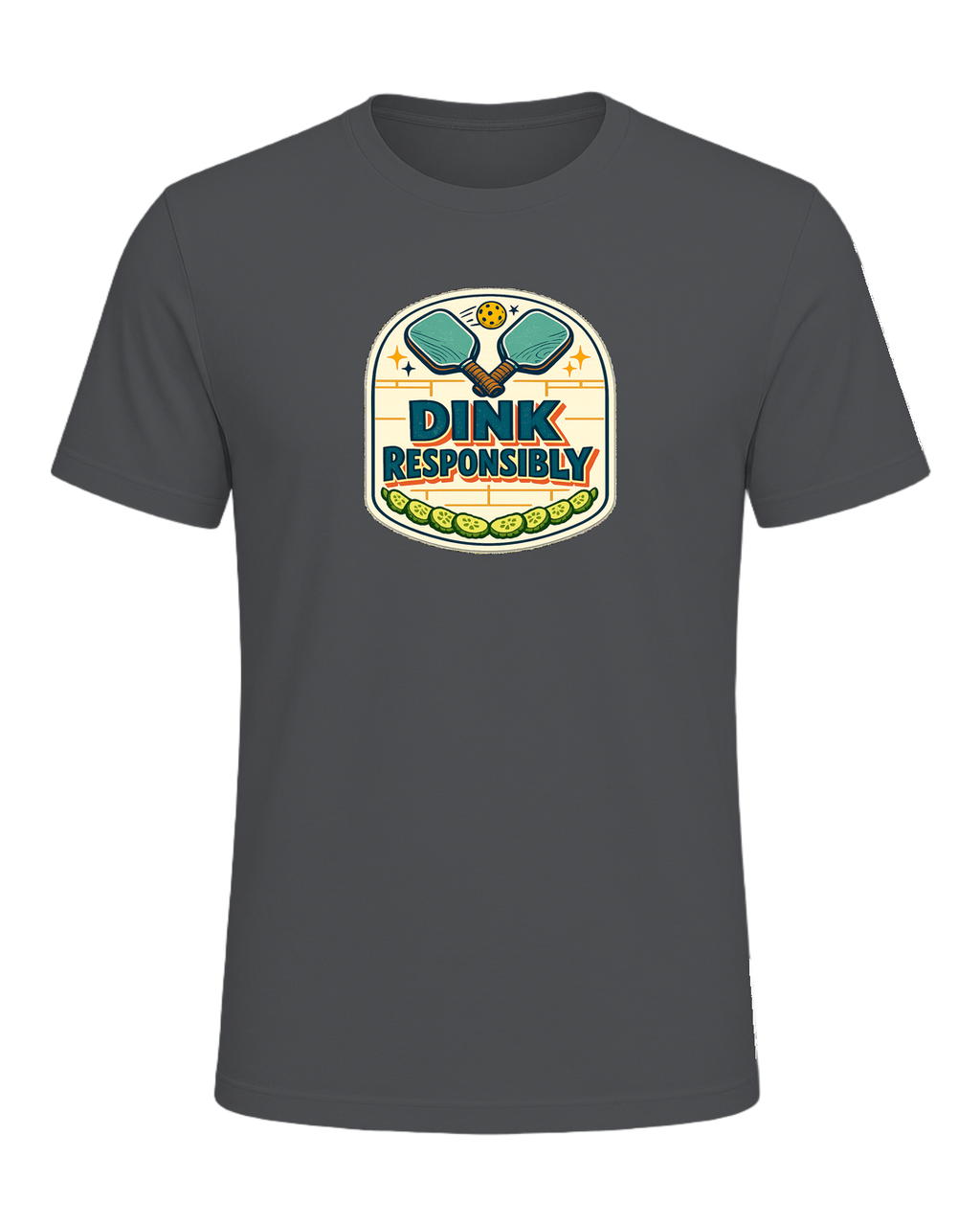 Dink Responsibly Tee — Asphalt