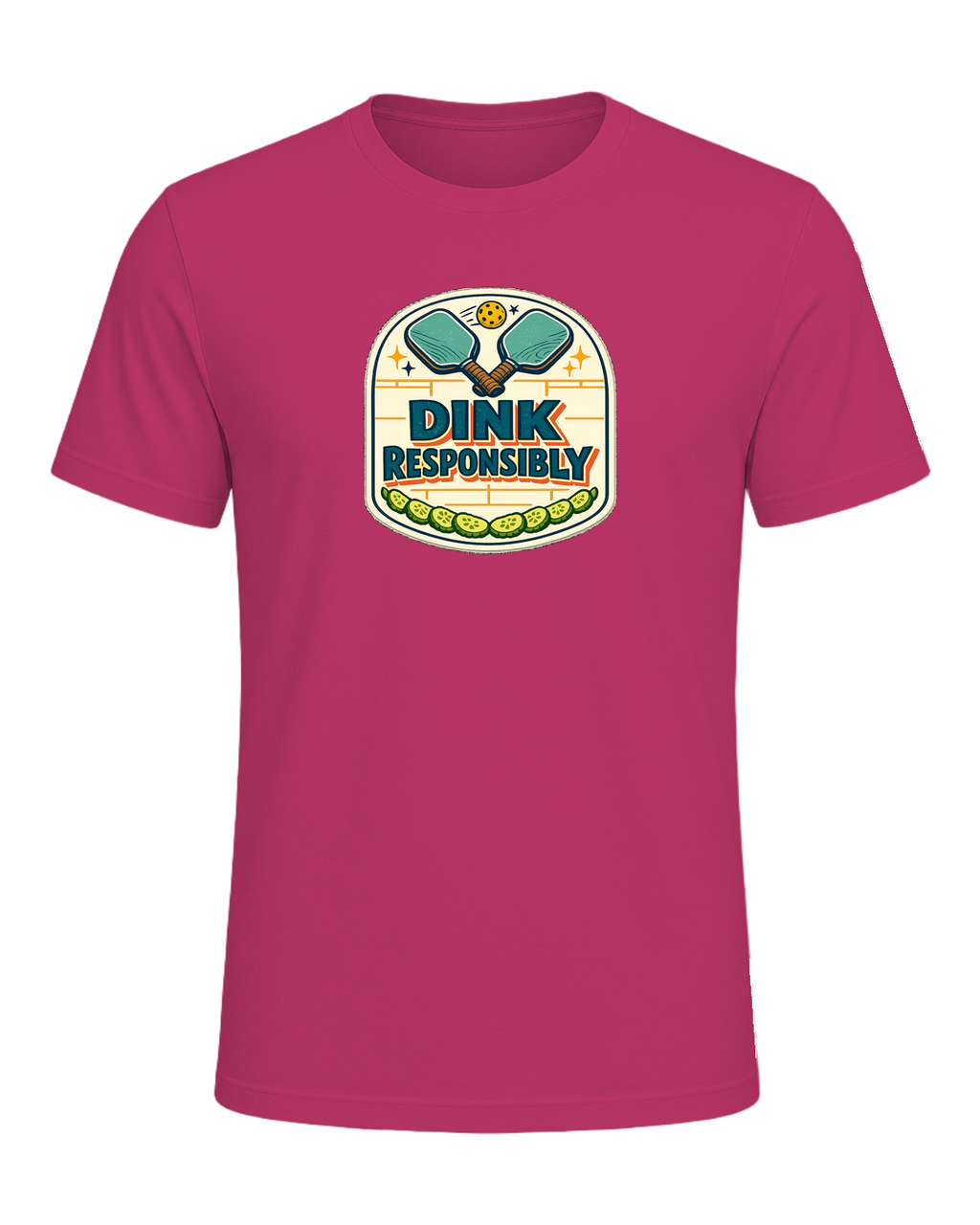 Dink Responsibly Tee — Berry