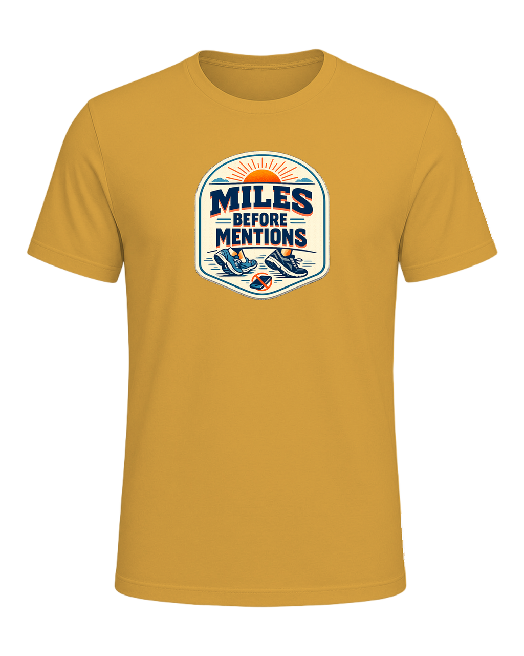 Miles Before Mentions Tee — Heather Mustard