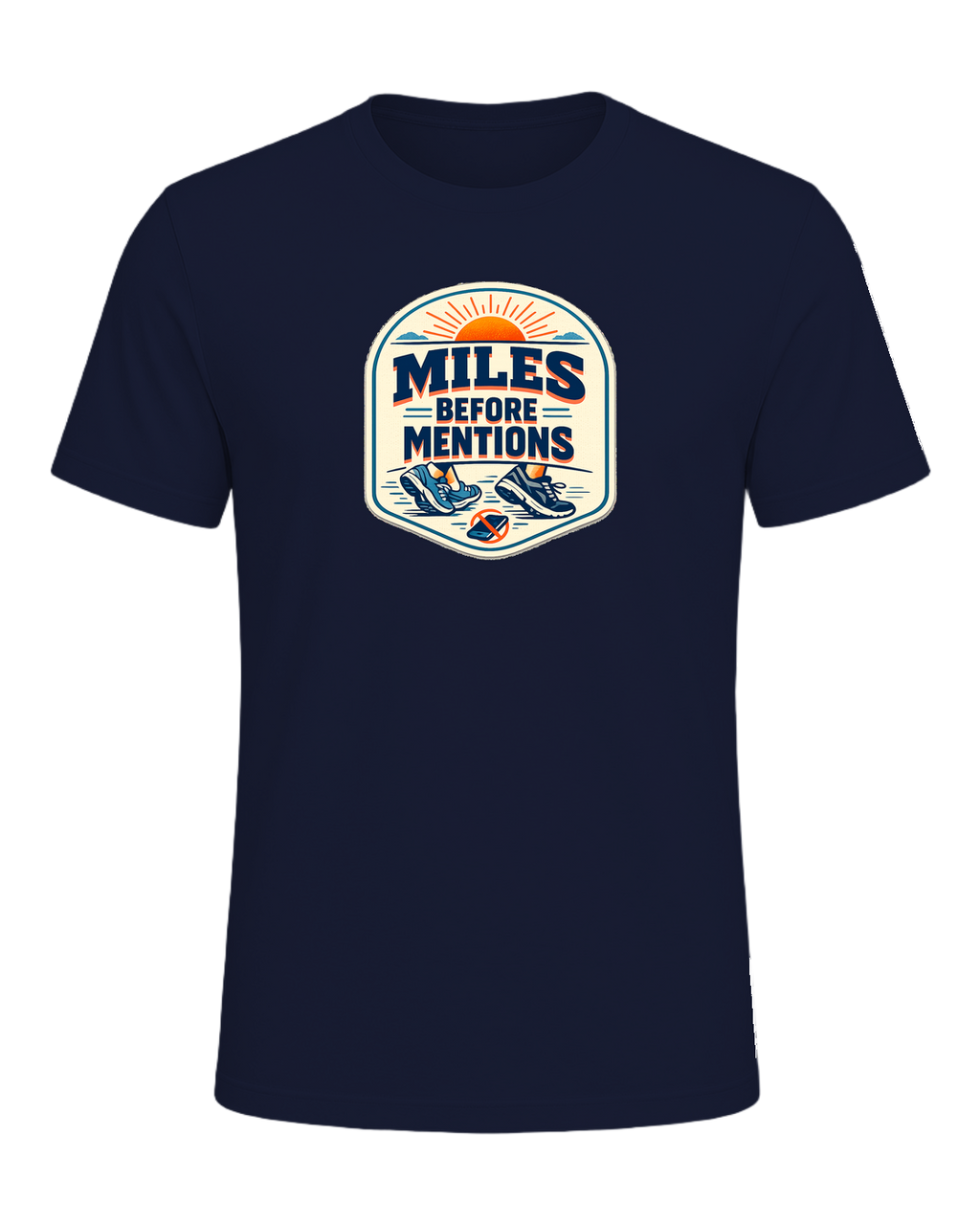 Miles Before Mentions Tee — Navy