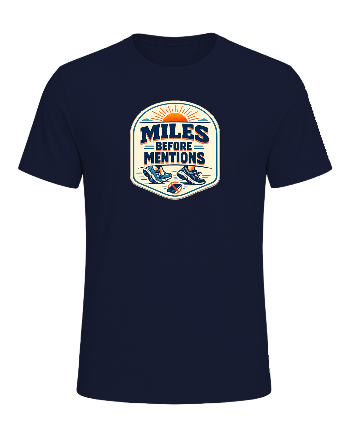 Miles Before Mentions Tee — Navy