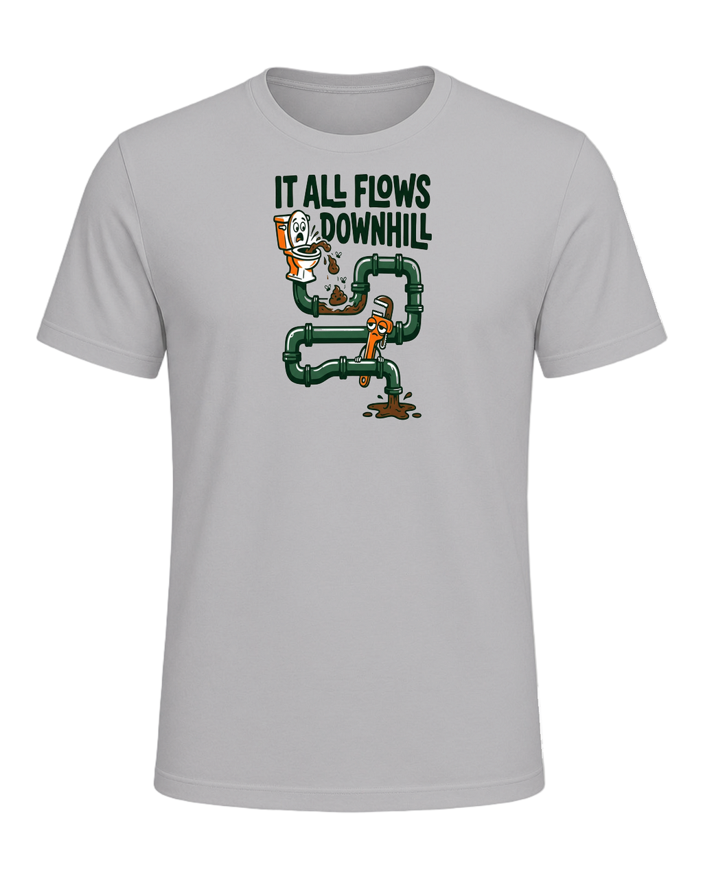 IT ALL FLOWS DOWNHILL — Athletic Heather