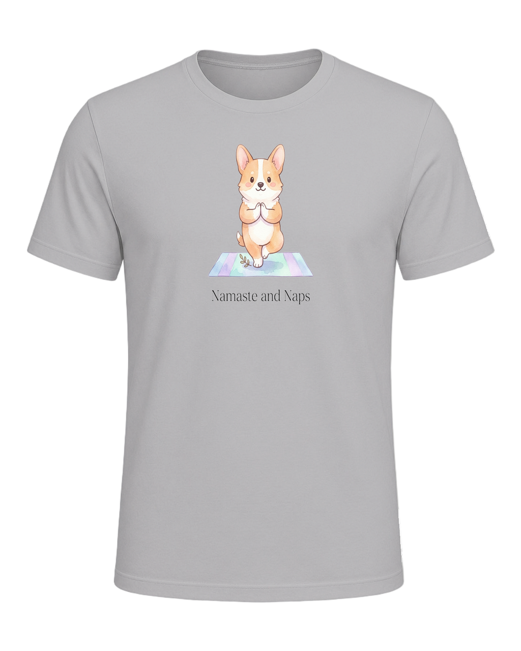 Corgi + Yoga — Athletic Heather
