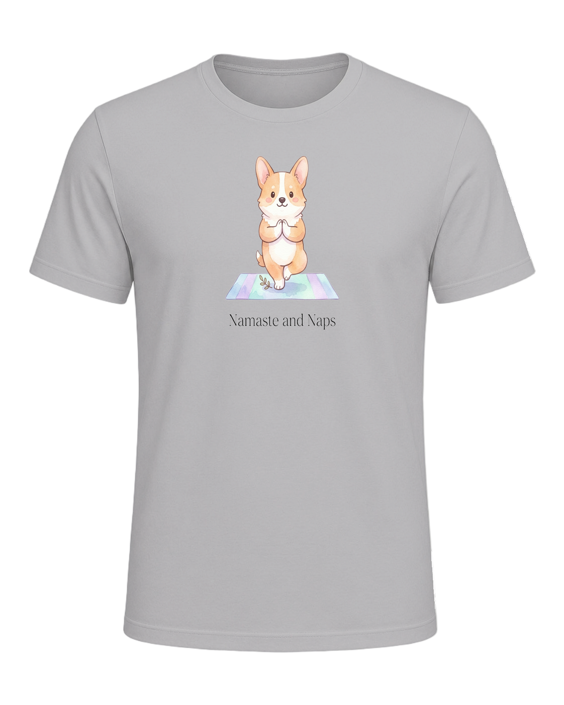 Corgi + Yoga — Athletic Heather