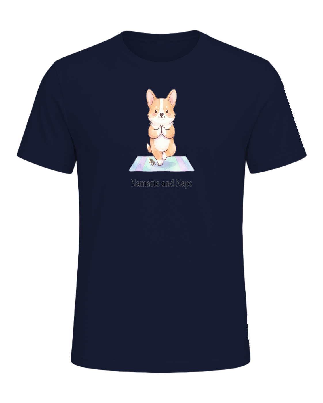 Corgi + Yoga — Navy