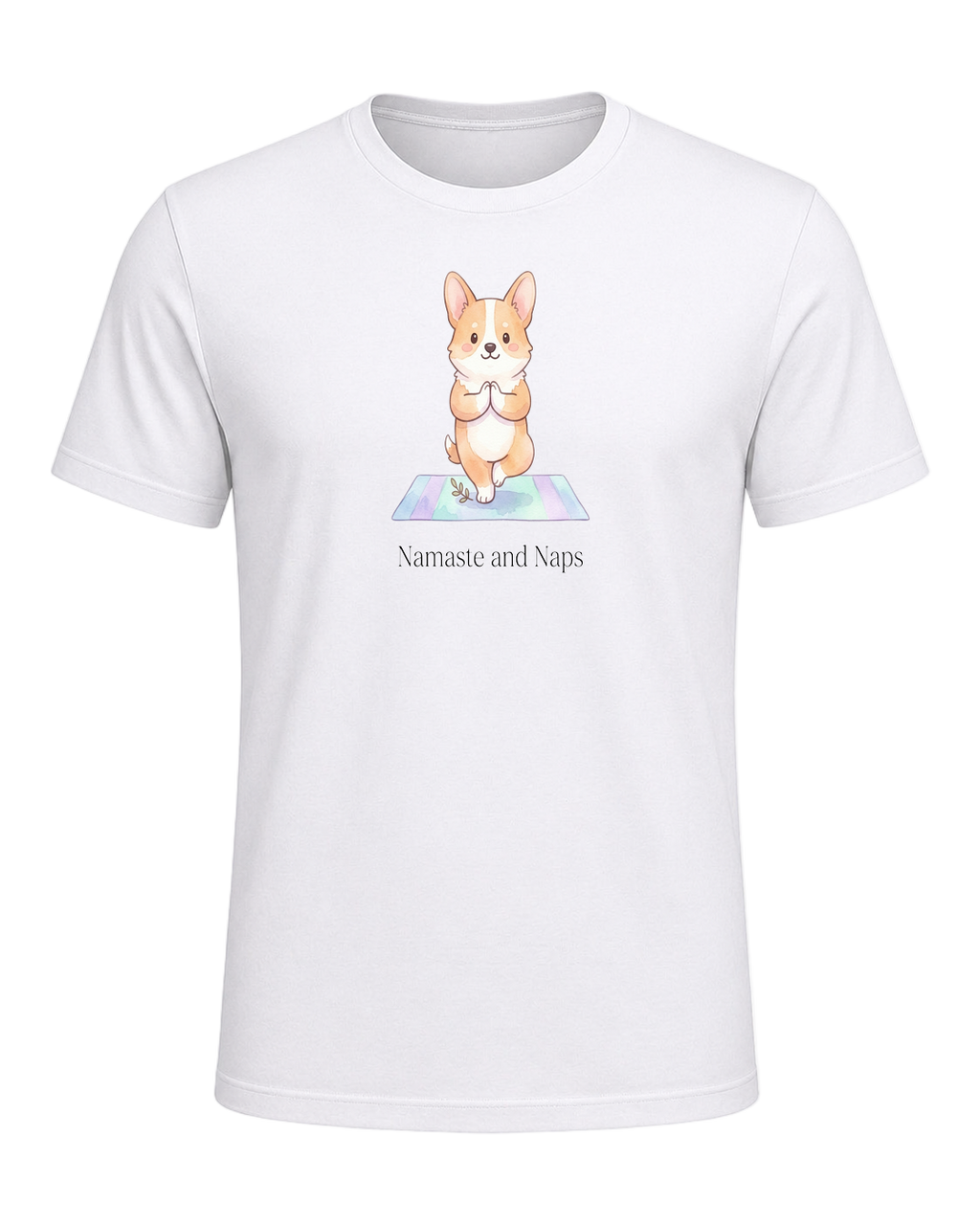 Corgi + Yoga — White
