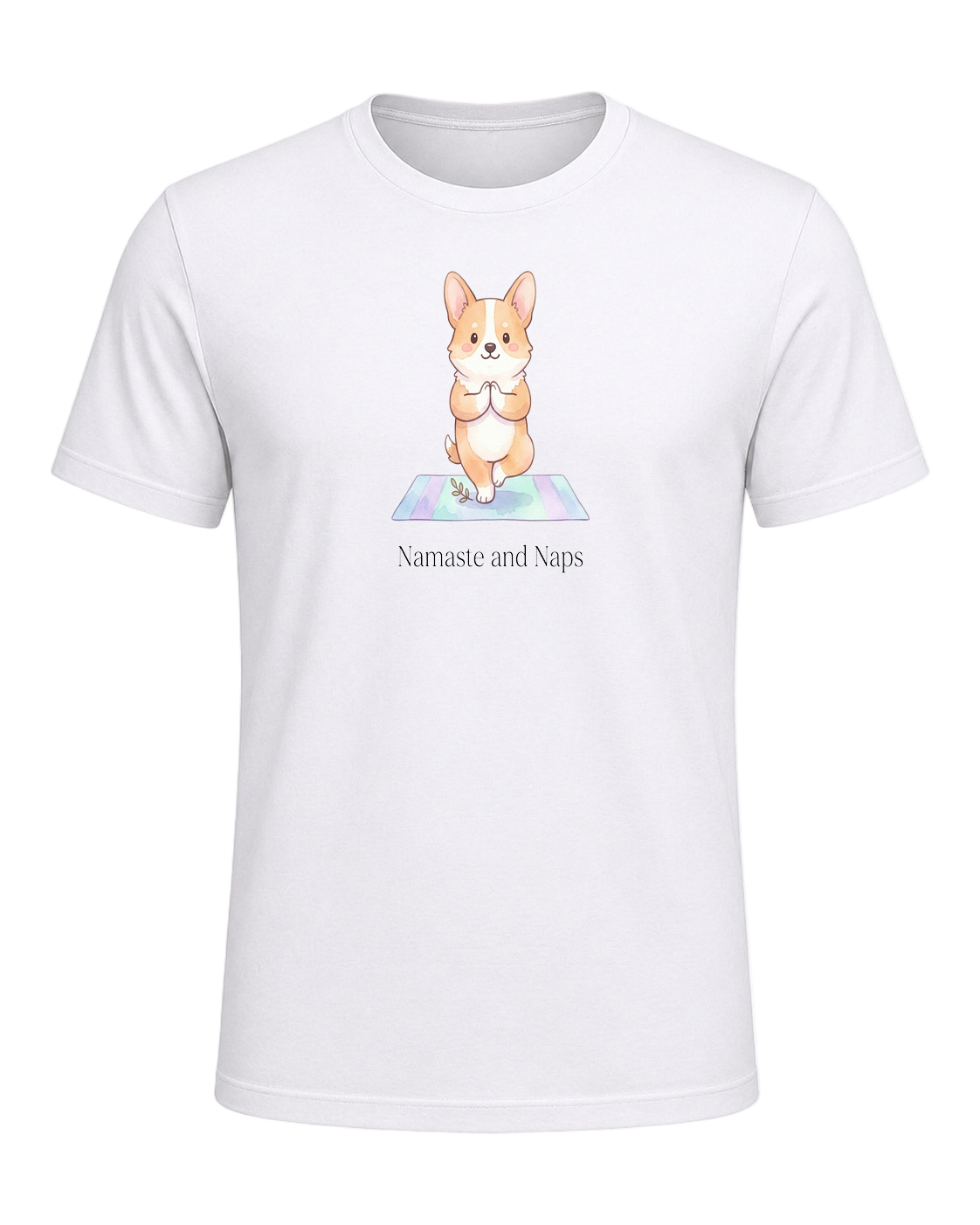 Corgi + Yoga — White