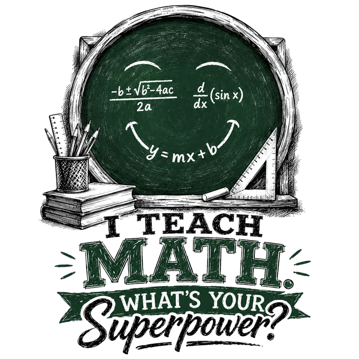 I Teach Math What's Your Superpower - Classroom Graphic