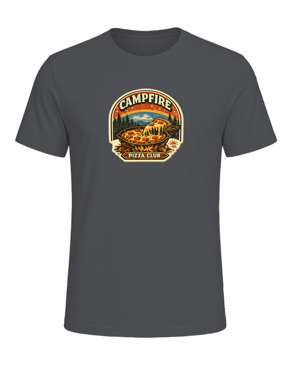 Campfire Pizza Club Tee — Asphalt