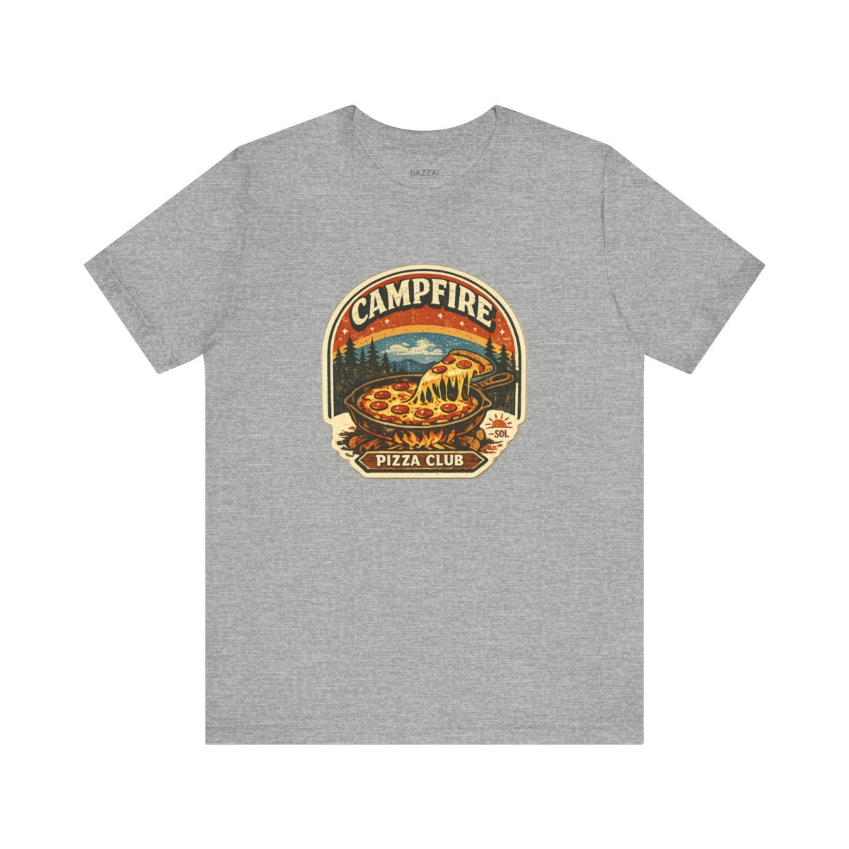 Camping Pizza T-Shirt — Campfire Pizza Club — t-shirt design by Sol