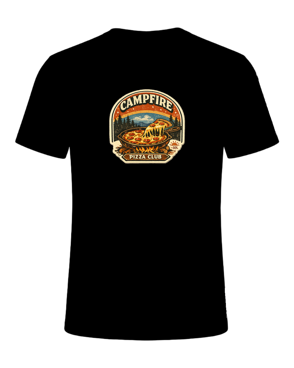Campfire Pizza Club Tee — Black