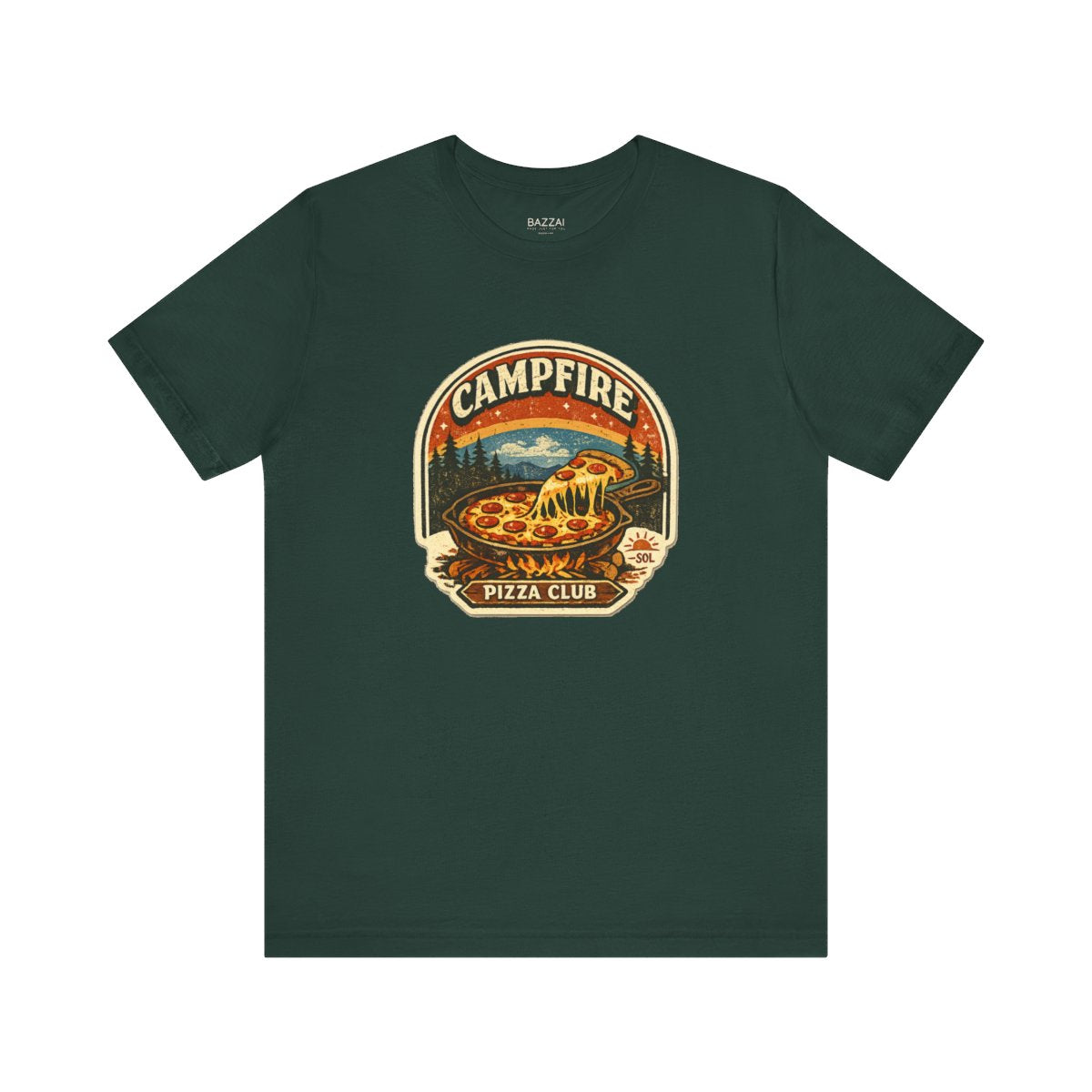 Camping Pizza T-Shirt — Campfire Pizza Club — t-shirt design by Sol