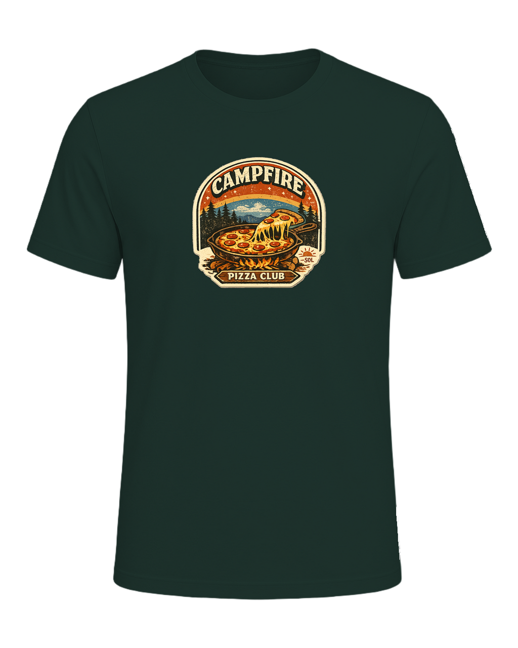 Campfire Pizza Club Tee — Forest