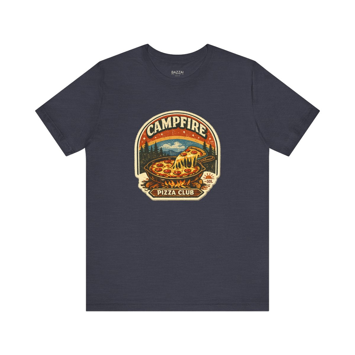 Camping Pizza T-Shirt — Campfire Pizza Club — t-shirt design by Sol