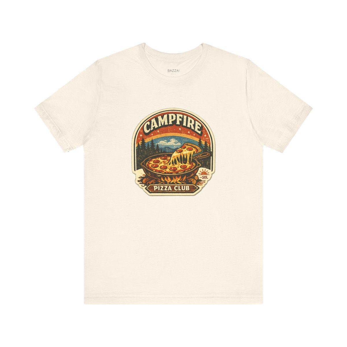 Camping Pizza T-Shirt — Campfire Pizza Club — t-shirt design by Sol