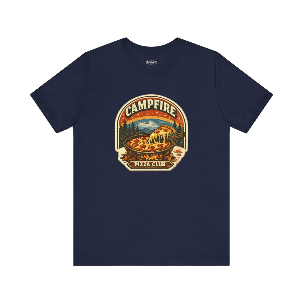 Camping Pizza T-Shirt — Campfire Pizza Club — t-shirt design by Sol