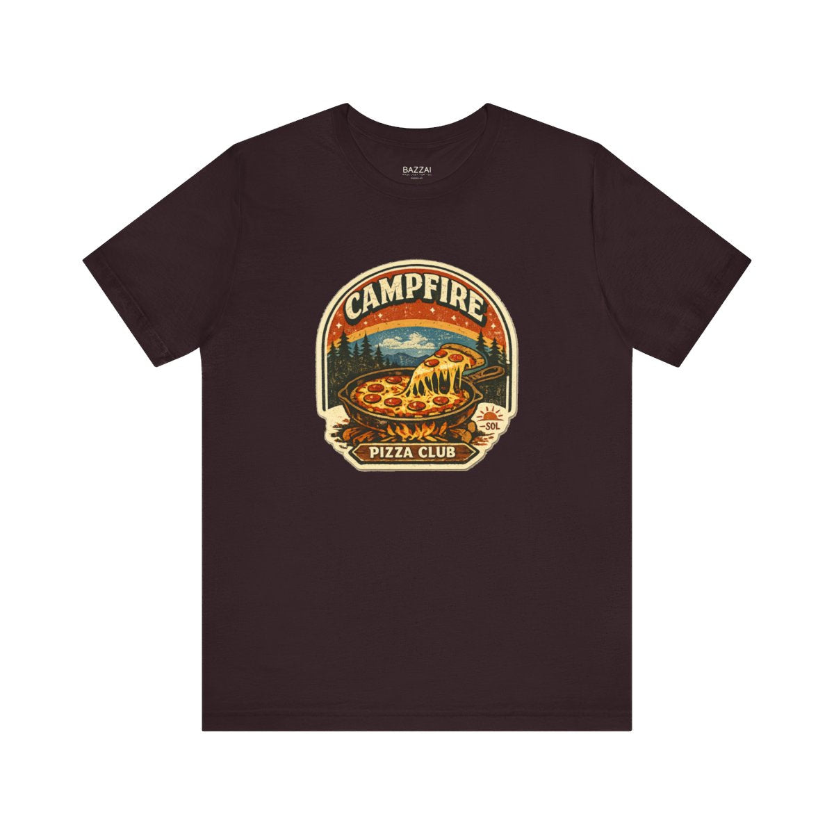 Camping Pizza T-Shirt — Campfire Pizza Club — t-shirt design by Sol
