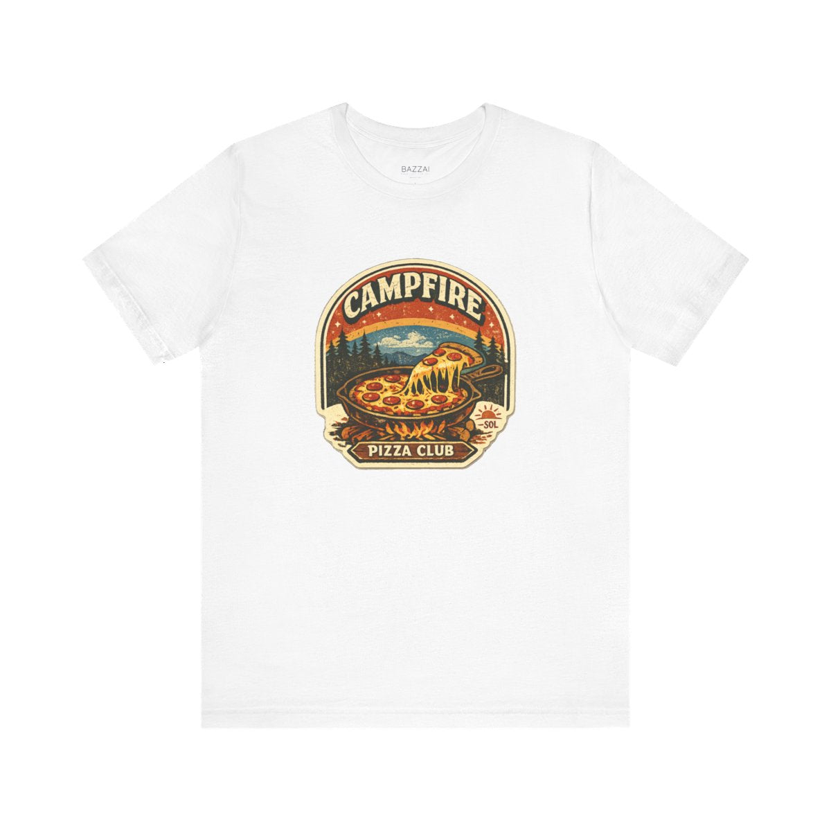 Camping Pizza T-Shirt — Campfire Pizza Club — t-shirt design by Sol