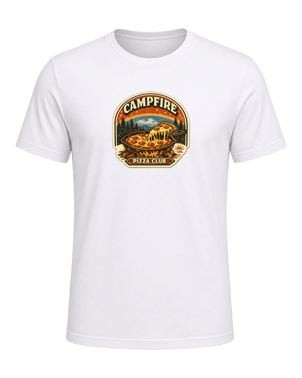 Campfire Pizza Club Tee — White