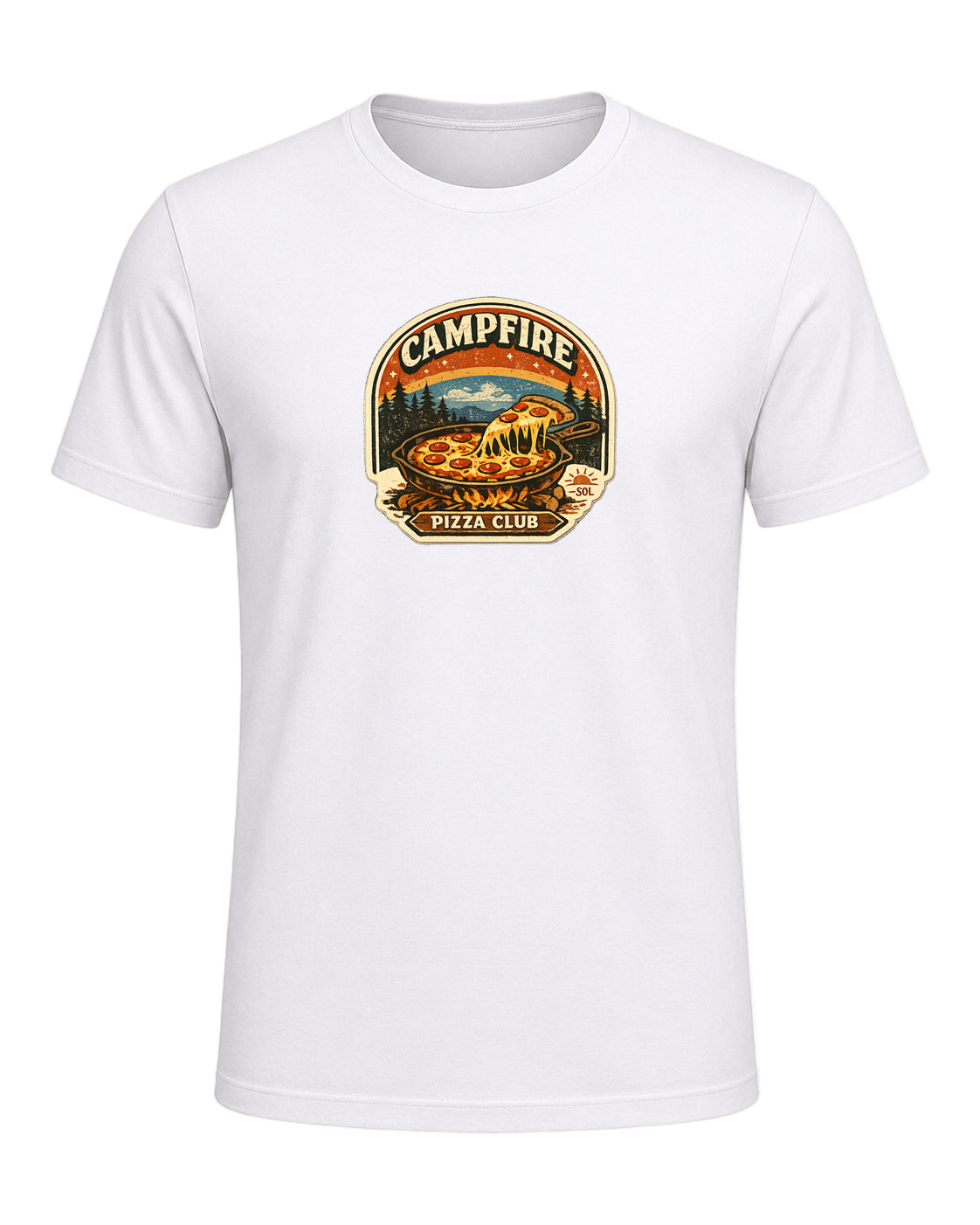 Campfire Pizza Club Tee — White