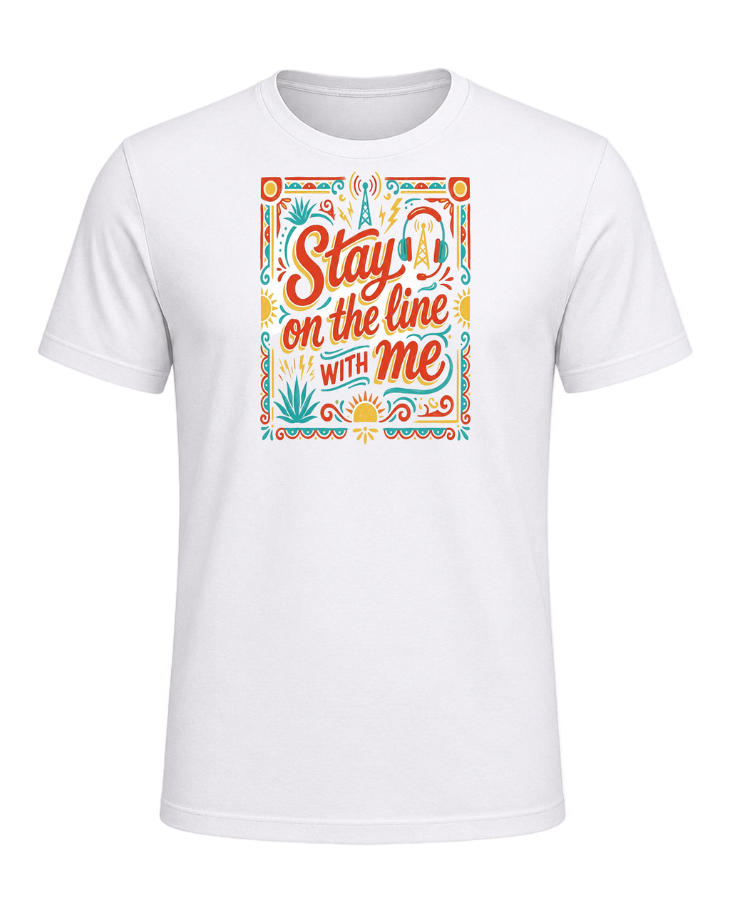Stay on the line WITH me — White