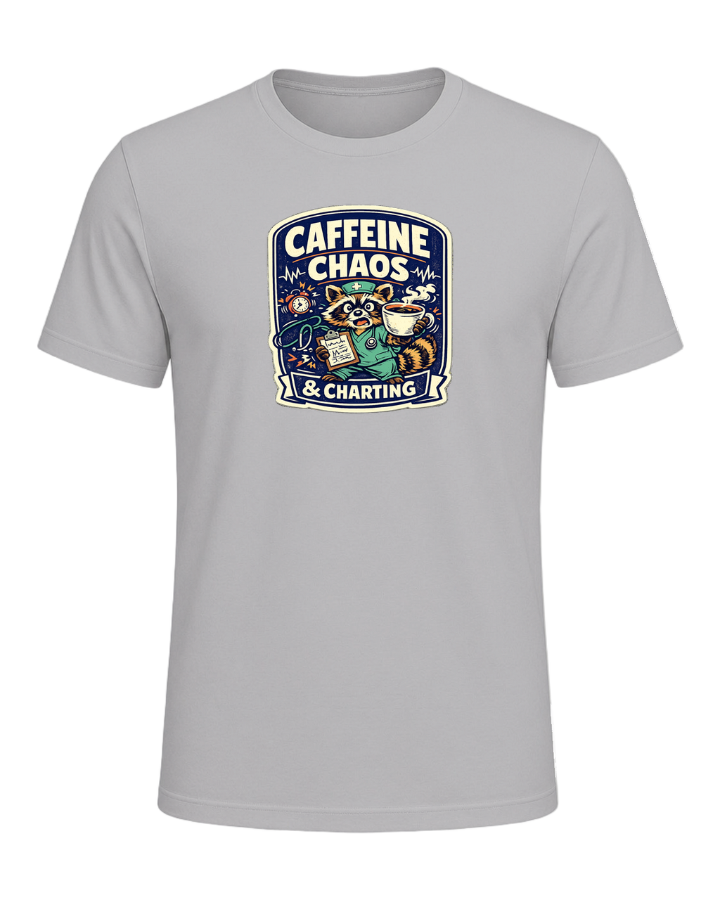 Caffeine Chaos & Charting Tee — Athletic Heather