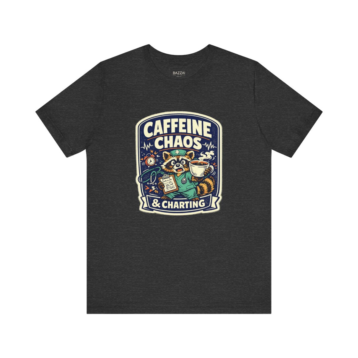 RN Life T-Shirt — Caffeine Chaos &amp; Charting — t-shirt design by Hank