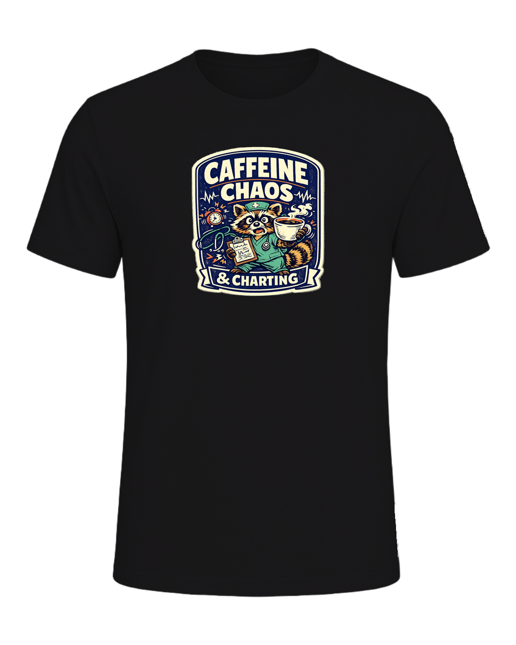 Caffeine Chaos & Charting Tee — Dark Grey Heather