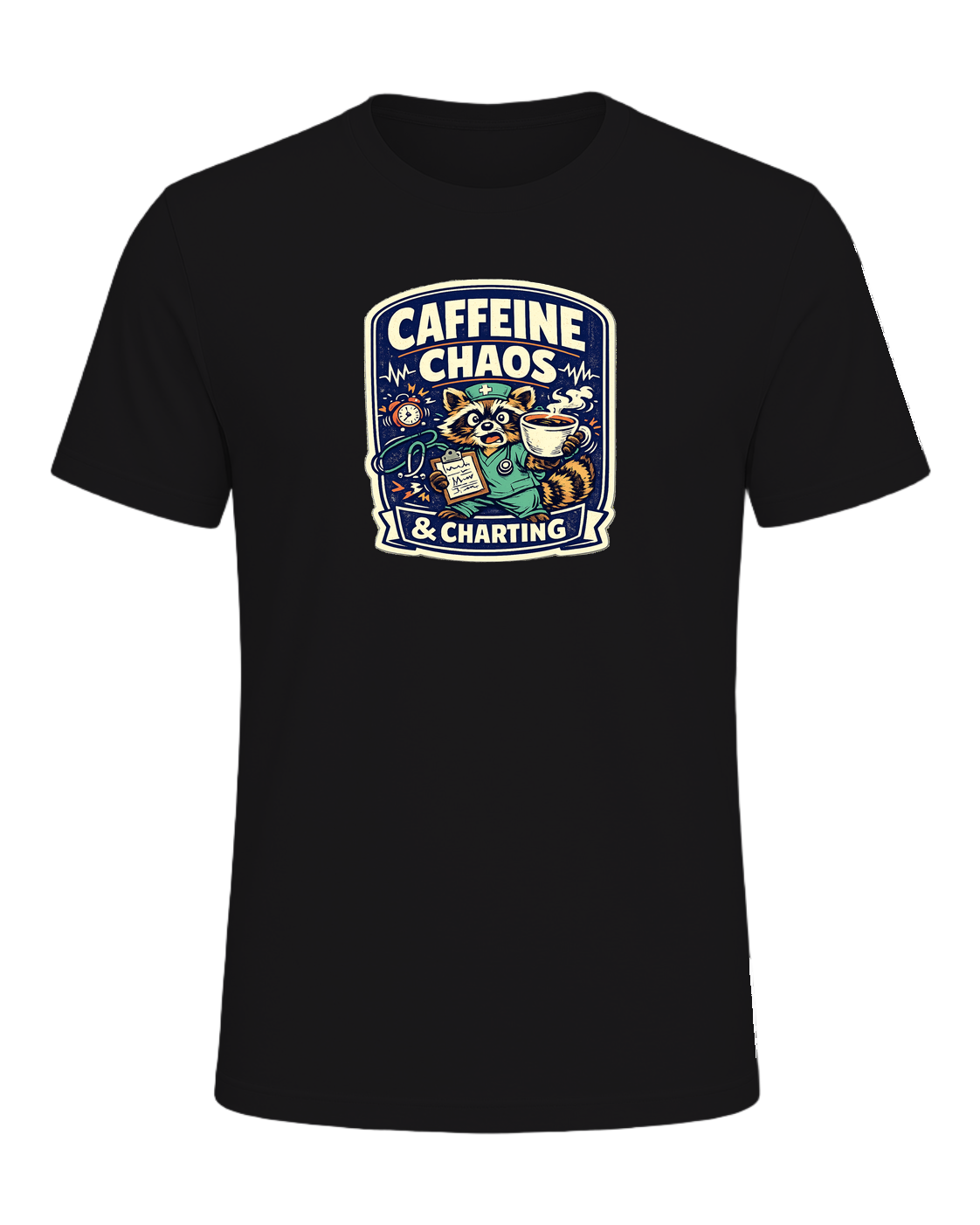 Caffeine Chaos & Charting Tee — Dark Grey Heather