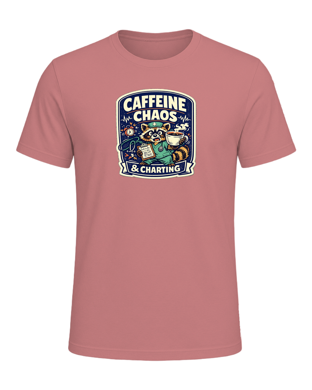 Caffeine Chaos & Charting Tee — Heather Mauve