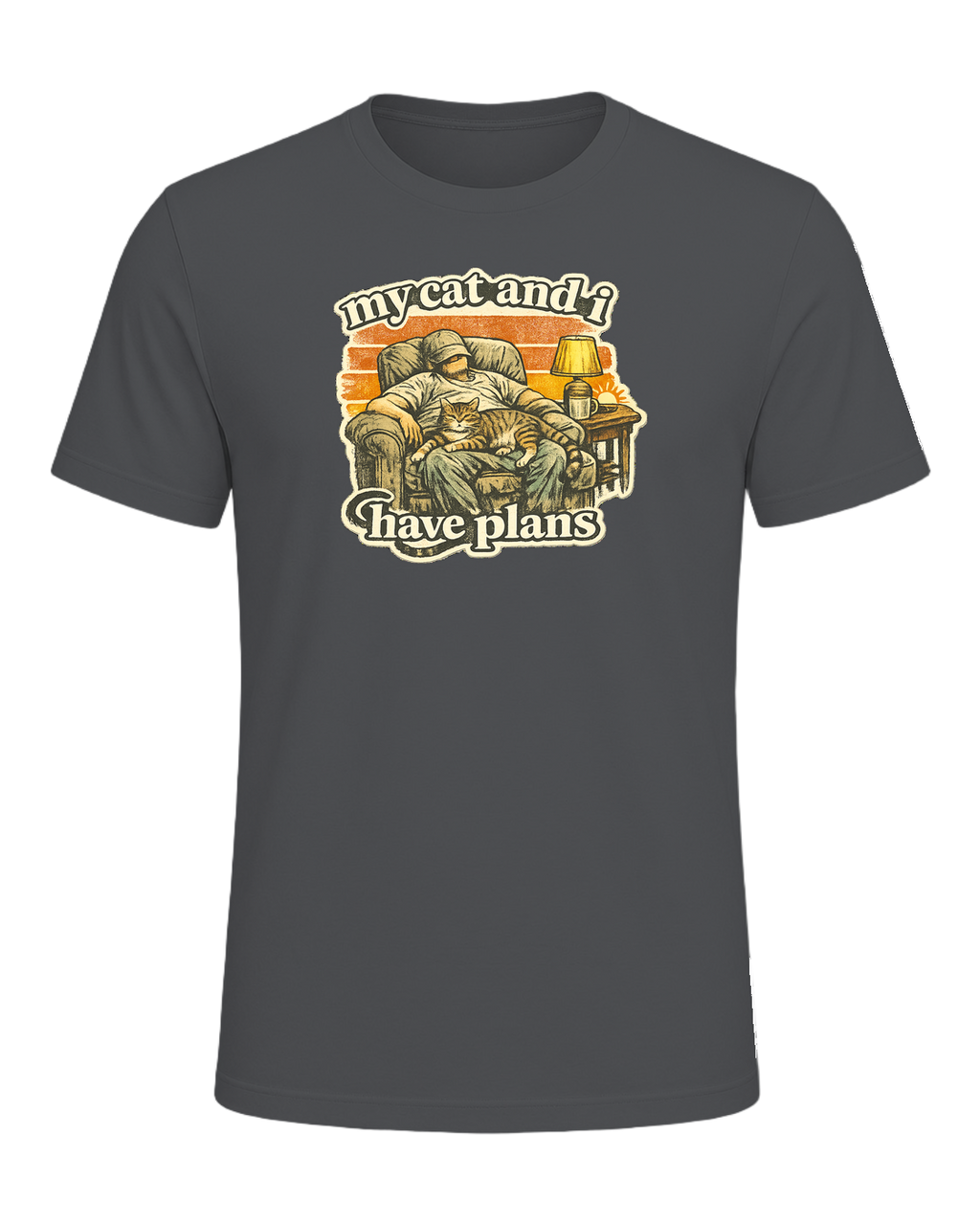 My Cat And I Have Plans Tee — Asphalt