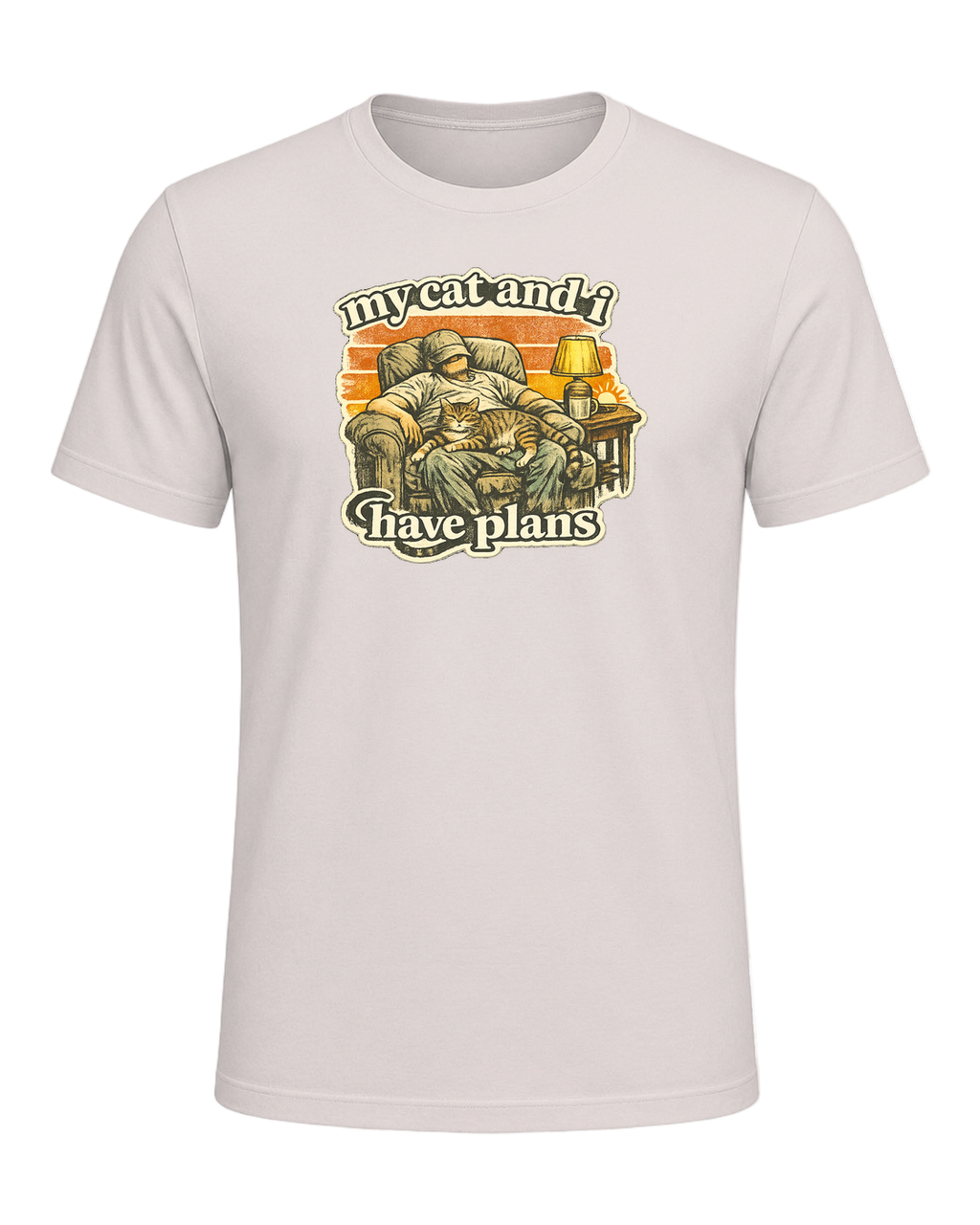 My Cat And I Have Plans Tee — Heather Dust