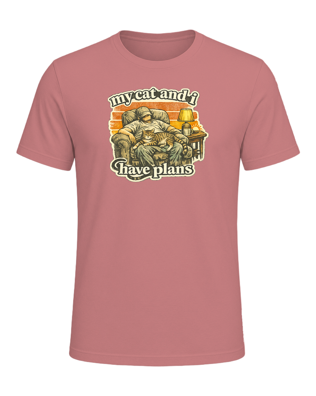 My Cat And I Have Plans Tee — Heather Mauve