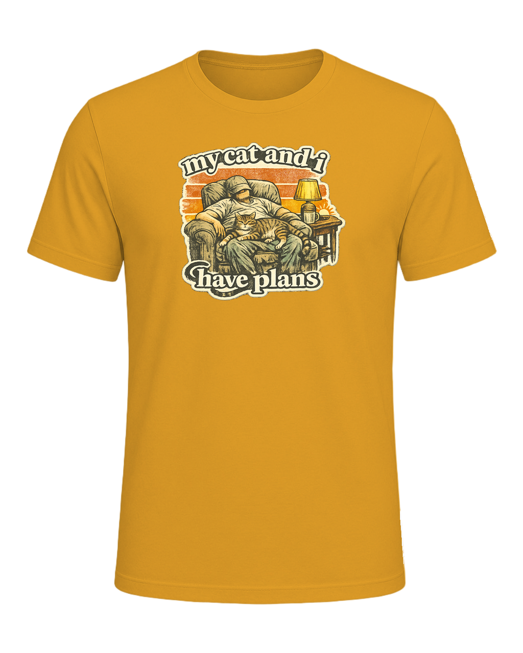 My Cat And I Have Plans Tee — Mustard