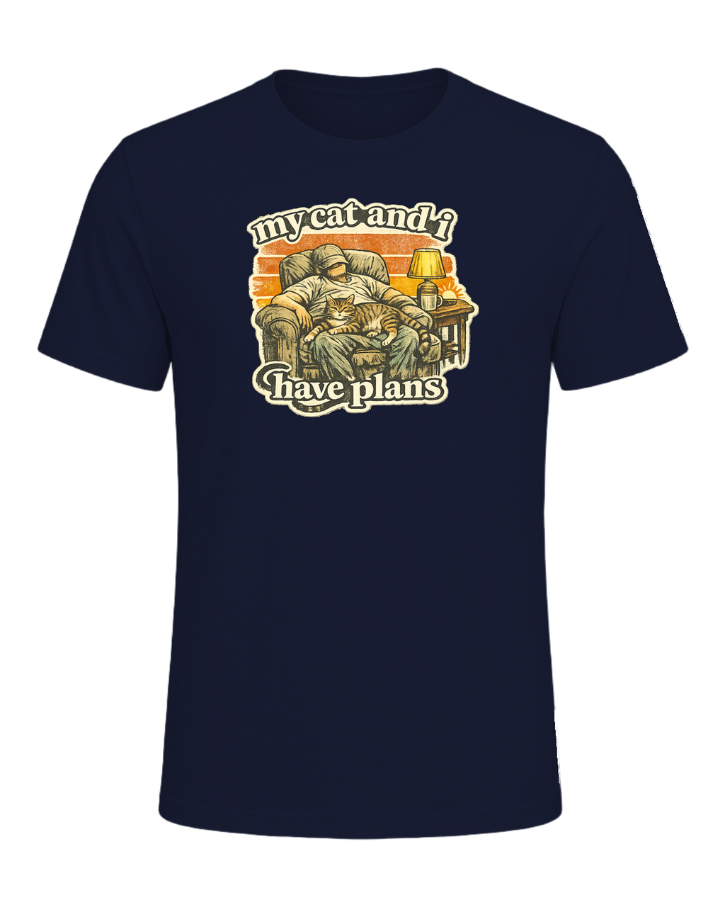 My Cat And I Have Plans Tee — Navy