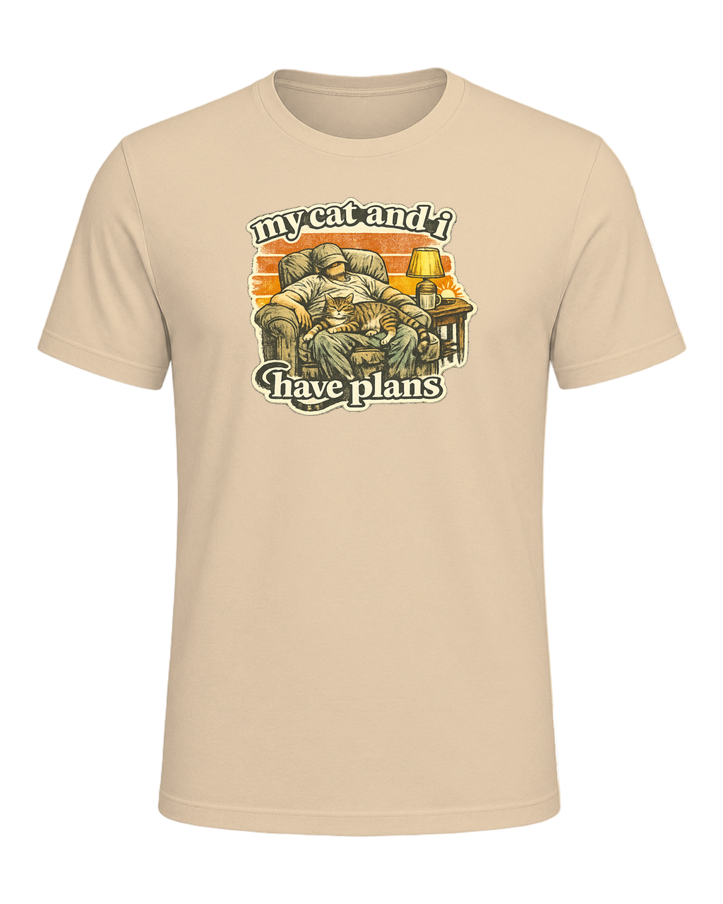 My Cat And I Have Plans Tee — Soft Cream