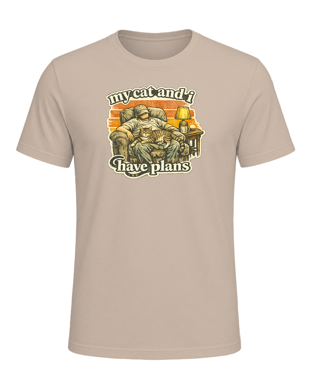 My Cat And I Have Plans Tee — Tan