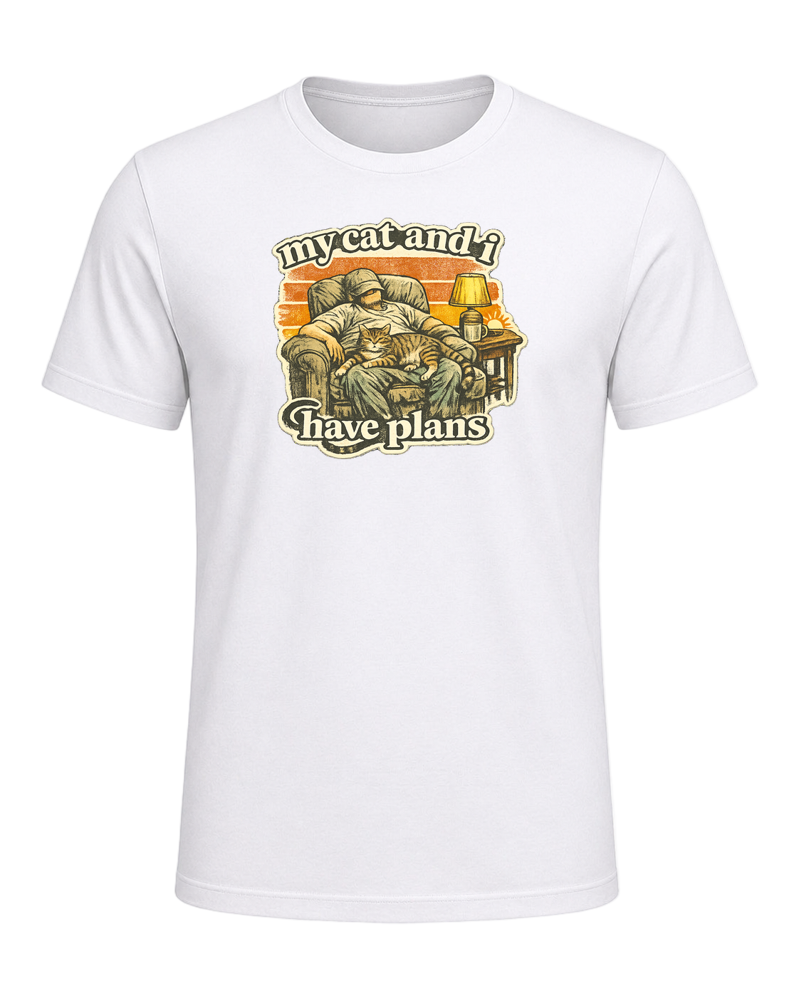 My Cat And I Have Plans Tee — White