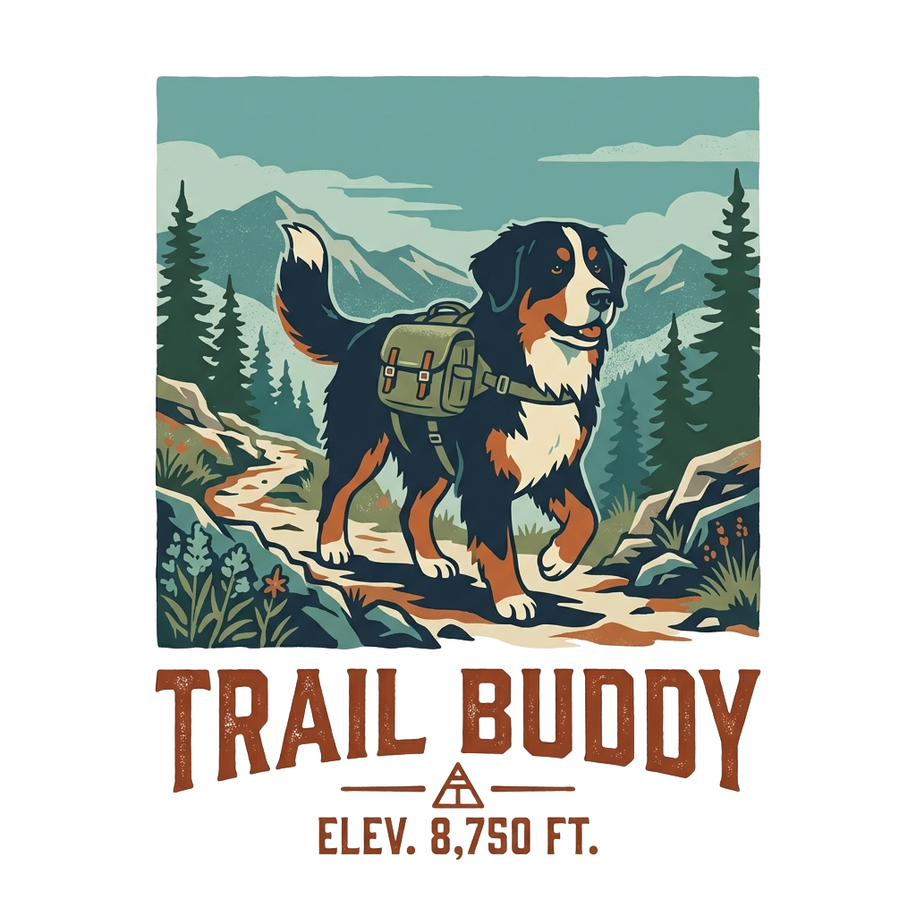 Bernese Mountain Dog Hiking