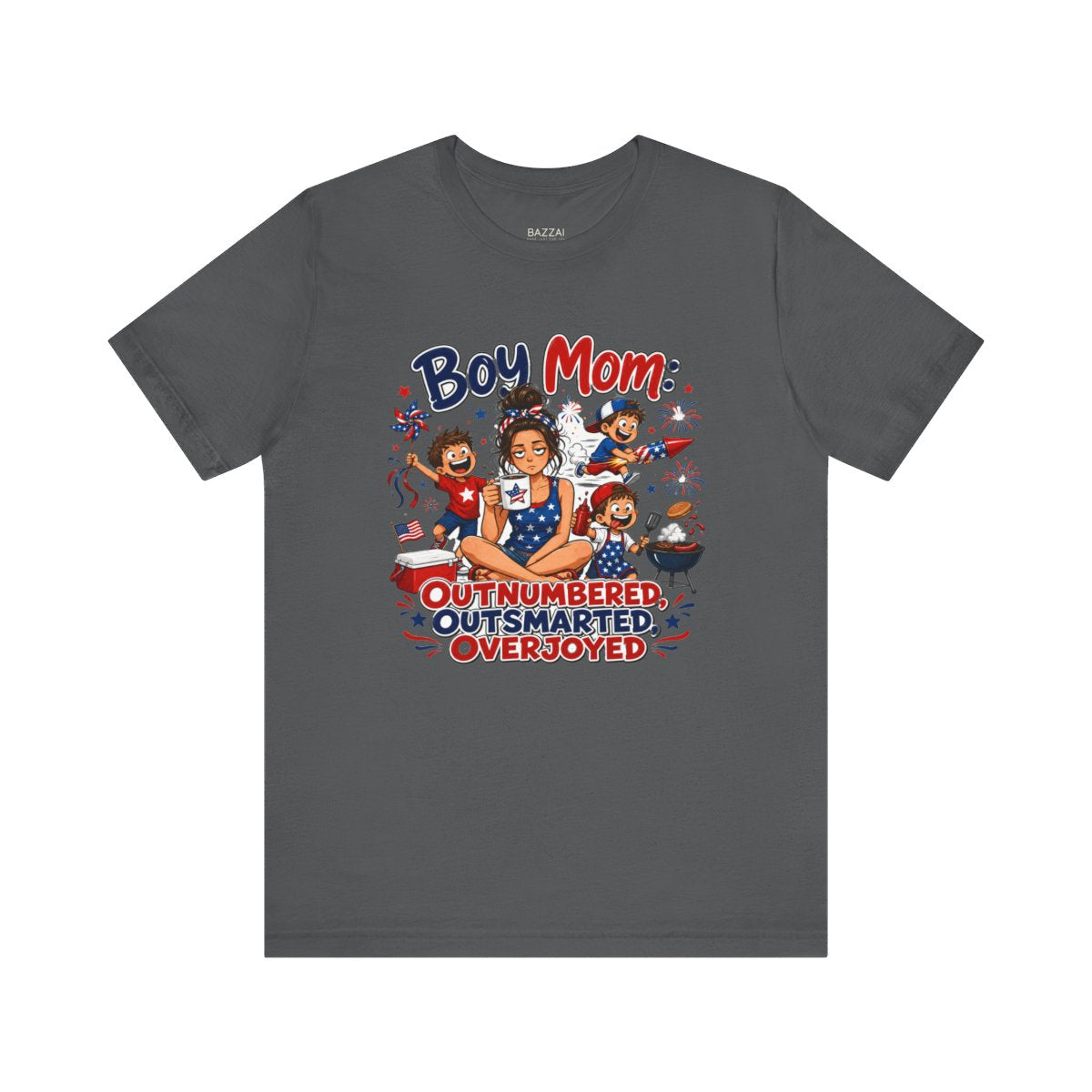 Funny Boy Mom T-Shirt — Loud, Sticky, Beloved — t-shirt design