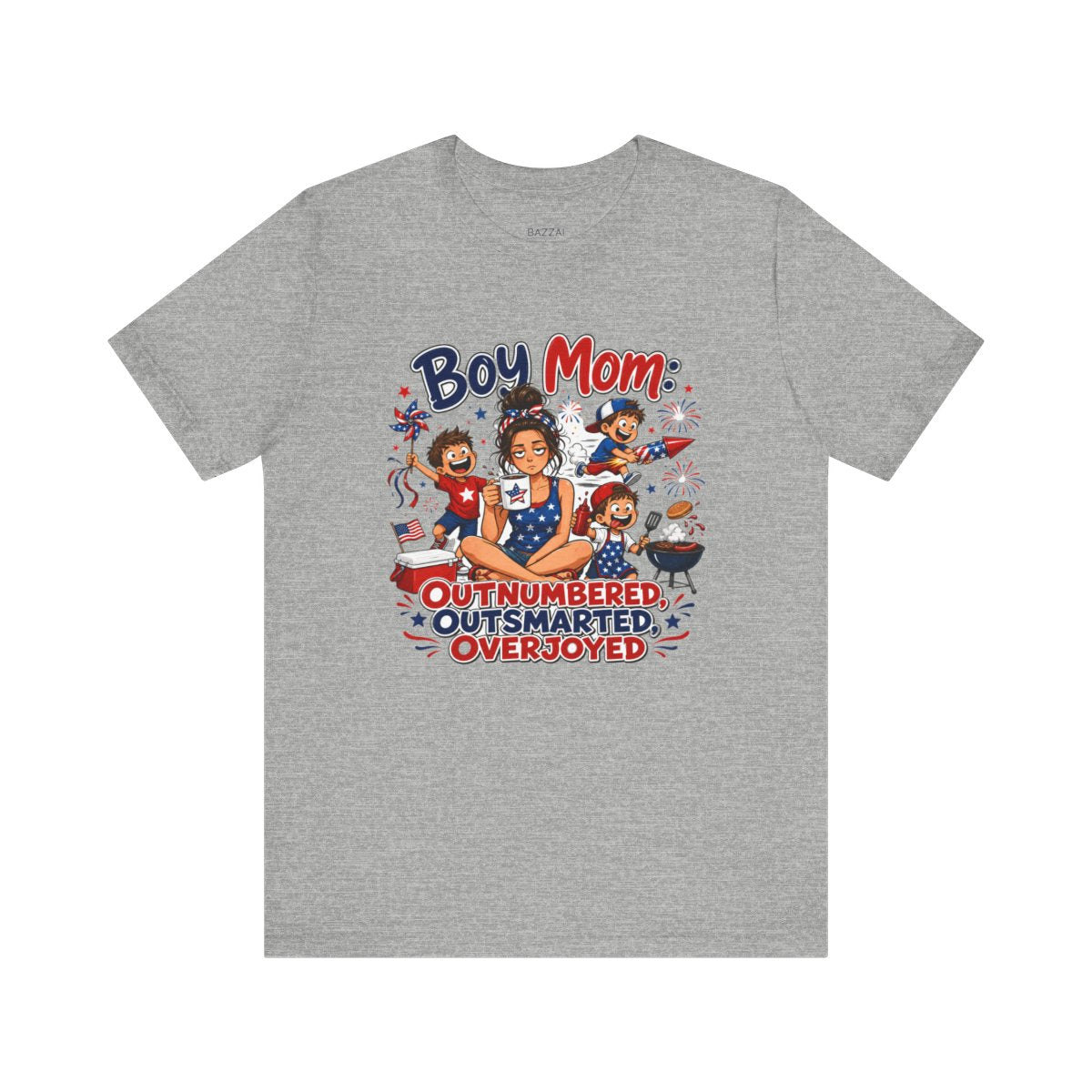 Funny Boy Mom T-Shirt — Loud, Sticky, Beloved — t-shirt design
