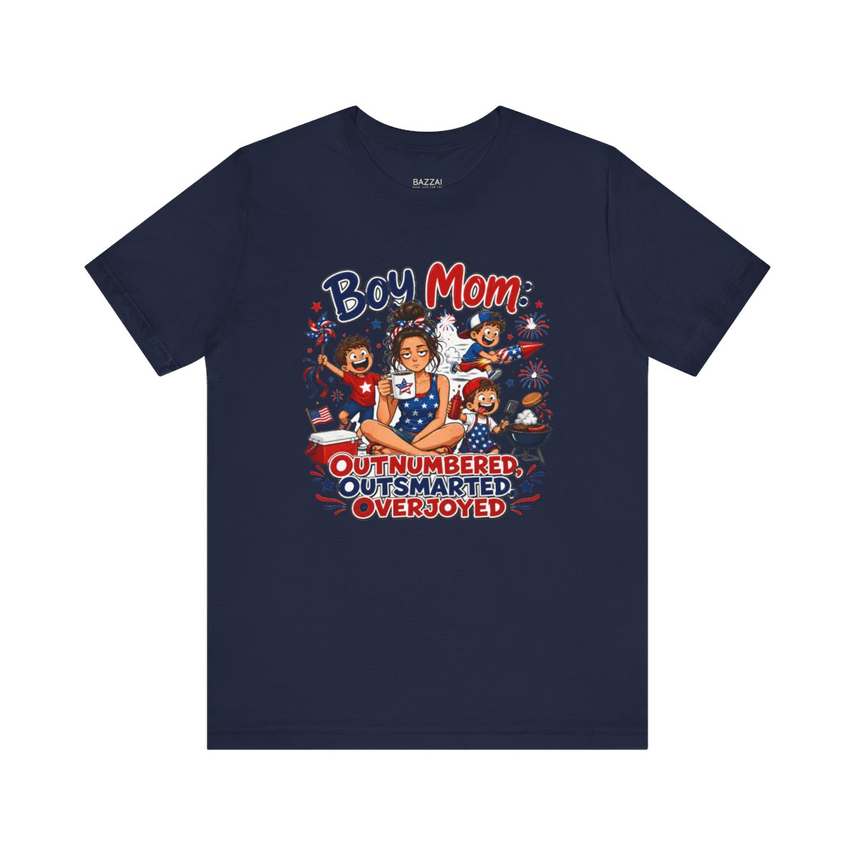 Funny Boy Mom T-Shirt — Loud, Sticky, Beloved — t-shirt design
