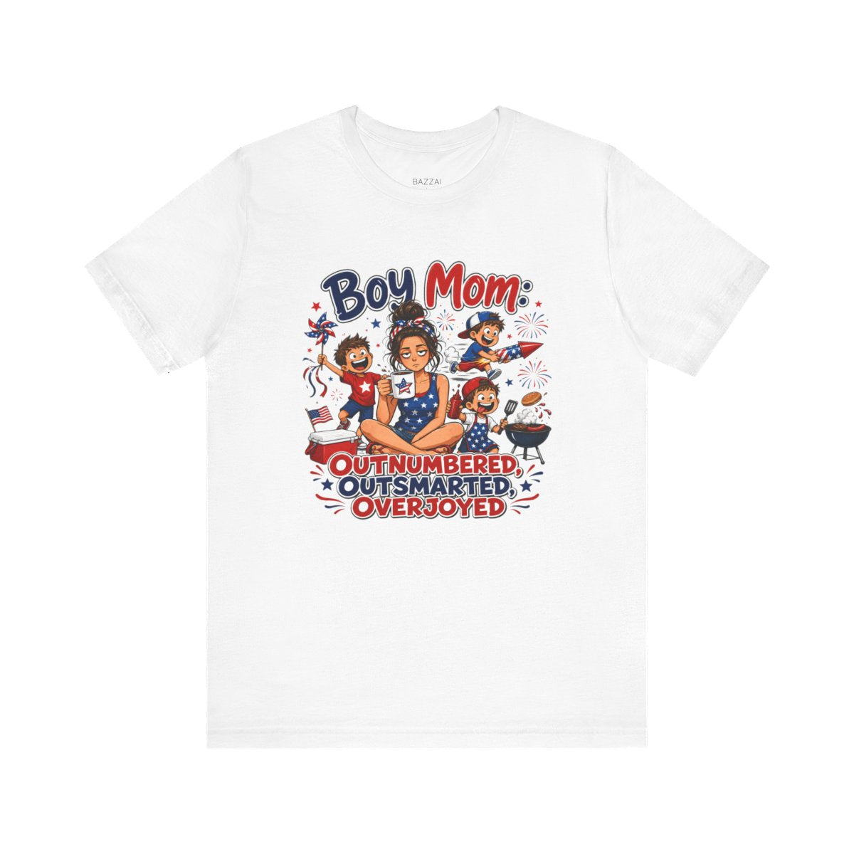 Funny Boy Mom T-Shirt — Loud, Sticky, Beloved — t-shirt design