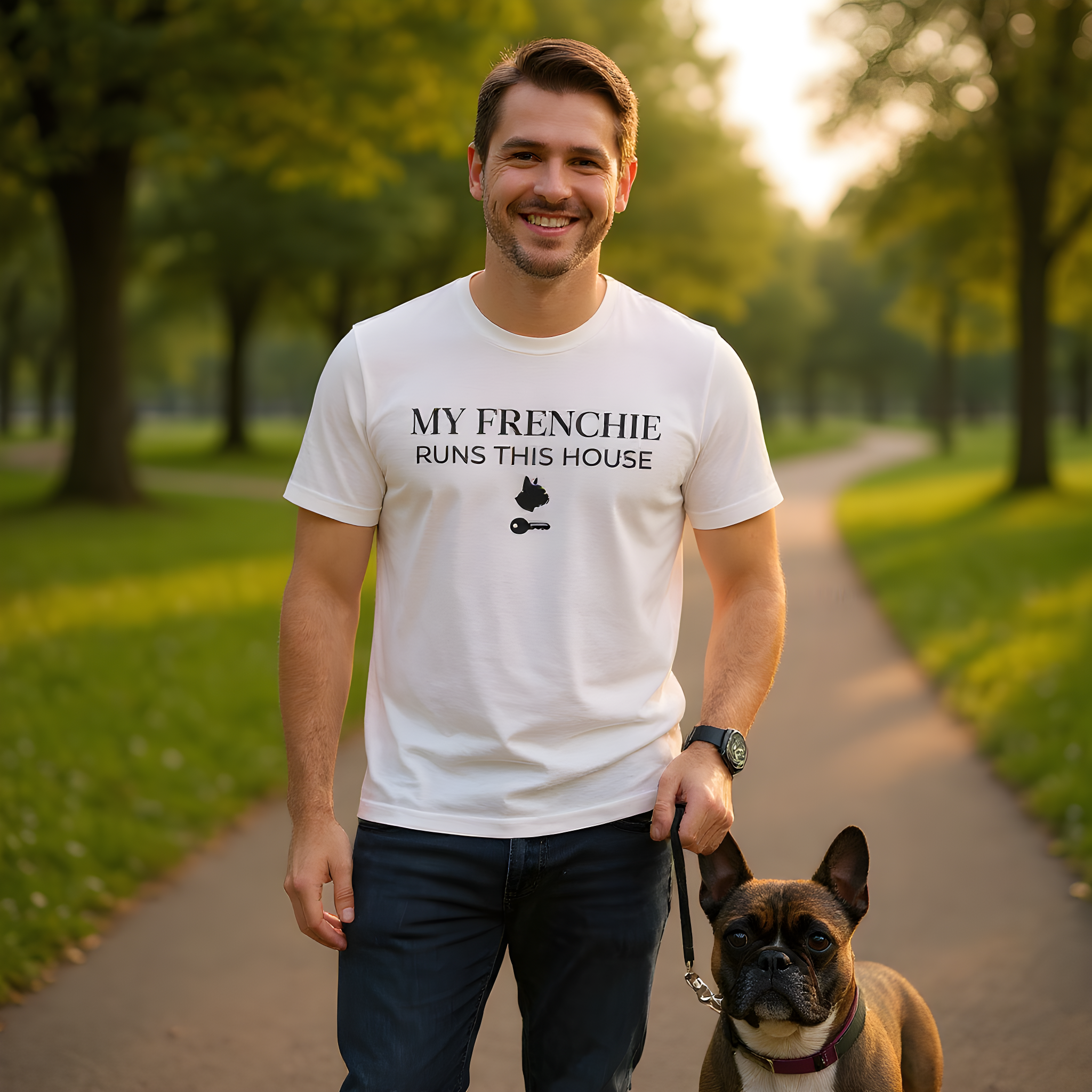Frenchie Mom T-Shirt — My Frenchie Runs This House — french bulldog t-shirt design