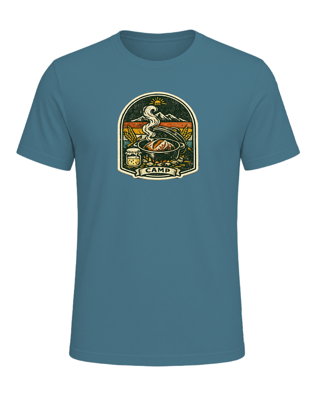 Wild Yeast Camp Tee — Heather Deep Teal