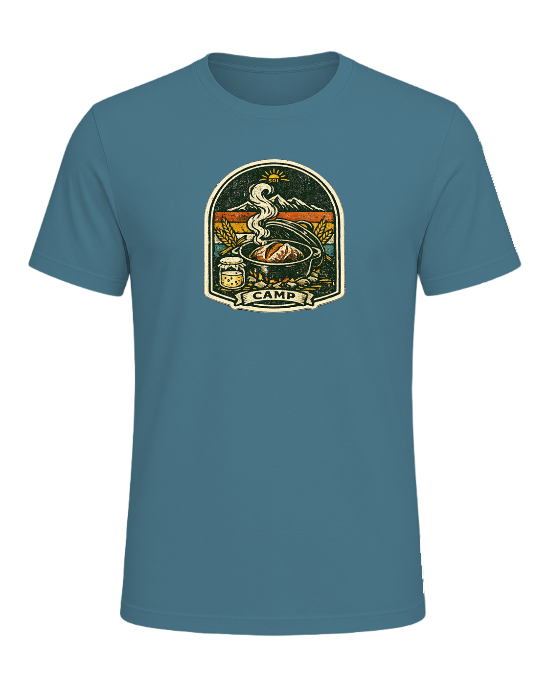Wild Yeast Camp Tee — Heather Deep Teal